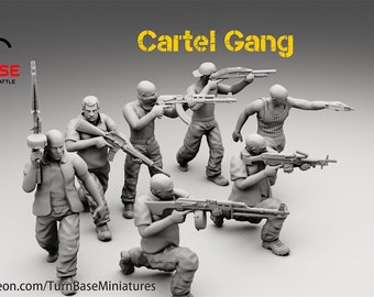 Cartel Gang Set of 7 | TurnBase Miniatures | Miniature | Wargaming | 28mm | Wargaming