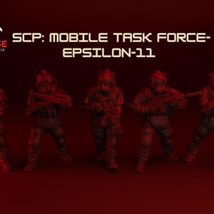 SCP - Mobil arbetsgrupp - Epsilon 11-gruppset med 5 | Turnbase-miniatyrer | Miniatyr | Krigsspel | 28 mm | Modern