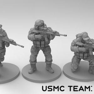 USMC TEAM - M27 IAR Set of 6 | TurnBase Miniatures | Miniature | Wargaming | 28mm | Modern