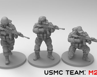 USMC TEAM - M27 IAR Set di 6 / TurnBase Miniatures / Miniature / Wargaming / 28 mm / Moderno