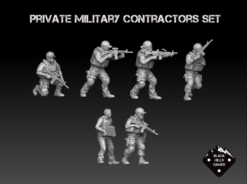 Private Military Contractors PMC Set Black Hills Games Miniature