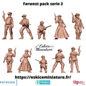 Cowboys & Bandits Far West Pack Set of 5 | Eskice Miniature | Miniature | Wargaming | 28mm | Western