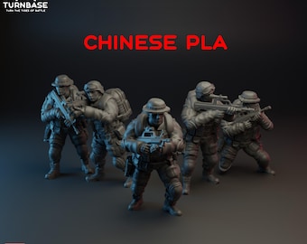 Chinese Pla Set Of 5 | Turnbase Miniatures | Miniature | Wargaming | Modern | 28Mm