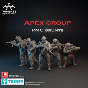 Apex Group: Pmc Grunts Set Om 5 | Turnbase Miniatures | Miniatyr | Krigsspel | 28 Mm | Modern