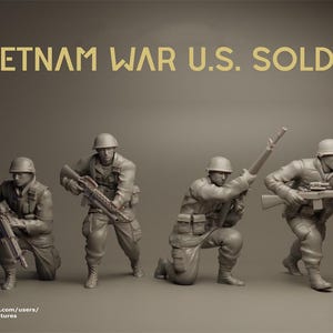Vietnam War U.S. Soldiers Set of 6 | TurnBase Miniatures | Miniature | Wargaming | 28mm | Modern