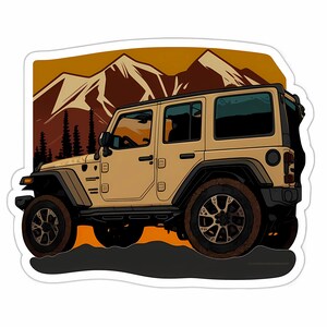 Off-Road-Autos-Aufkleber - Laptop-Aufkleber - Retro wasserdichter Aufkleber - gestanzter Aufkleber