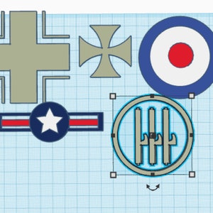 lot of ww2 and ww1 airplane insignia 3d files