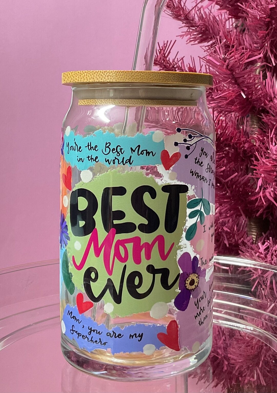 Best Mom Ever Themed Glass Cup Gift for Mom Stocking Etsy