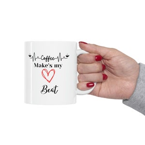 Coffee Heartbeat mug, coffee lover&#39;s, Coffee life.