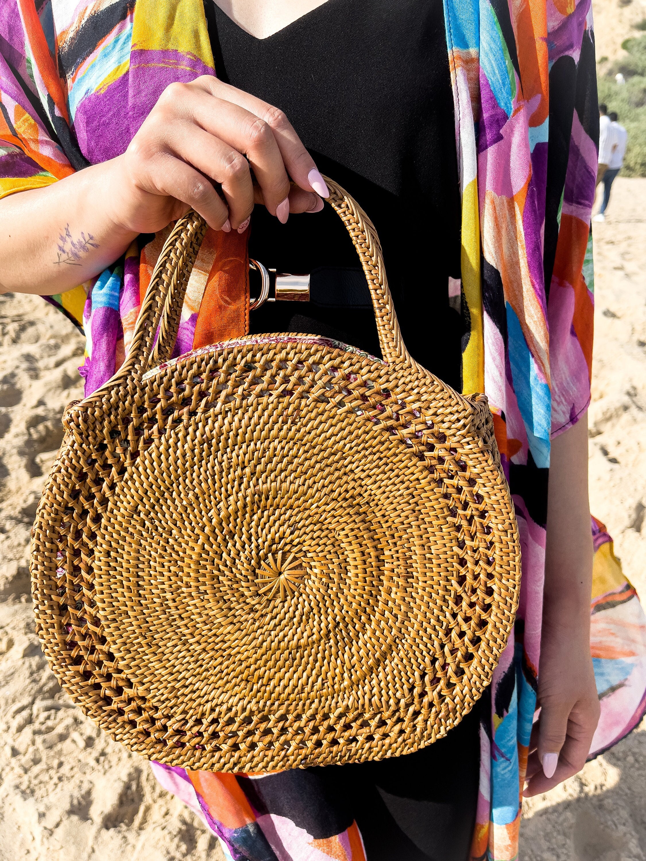 Fashion Beach Bags for Women Designer Shoulder Crossbody Bag Casual Straw  Handbags with Weave Short Handle New Rattan Box Bags