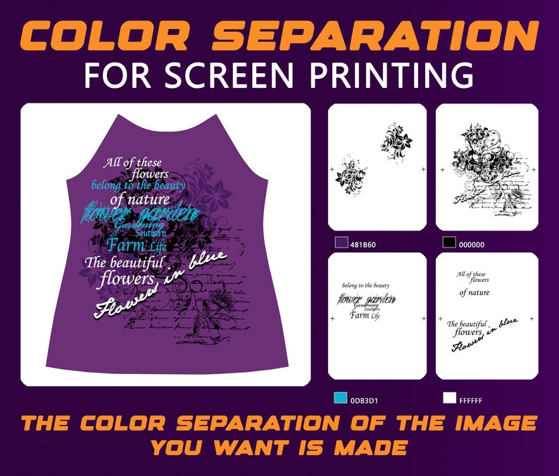 Color Separation, for Screen Printing, Color Separation