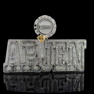 Pingente de letra inicial, pingente de baguete totalmente gelado personalizado, joias de hip hop de rapper, pingente de moissanita gelado, pingente de hip hop, pingente unissex