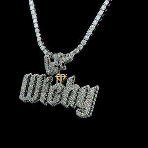 Colgante de hip hop con letras personalizadas de 3 pulgadas, colgante con fuente personalizada, colgante helado, probador de diamantes positivo, colgante de fianza posterior personalizado
