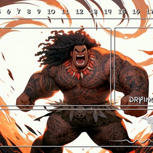 Lorcana Playmat Artwork - Samoaanse halfgod (met/zonder speelzones)