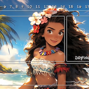 Lorcana Playmat Artwork - Hawaiian Princess (met/zonder speelzones)