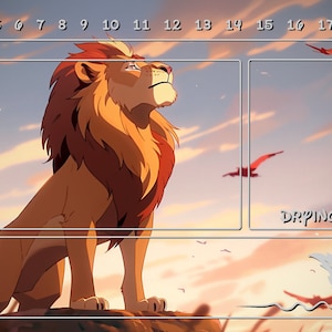 Lorcana speelmat artwork - symbool de leeuw (met/zonder speelzones)