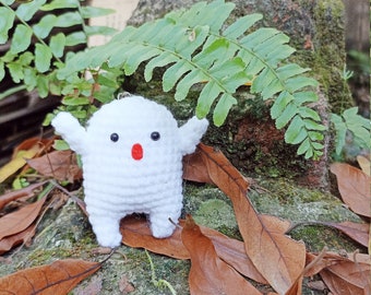 Fanmade lindos espíritus Warawara El niño y la garza muñeca de ganchillo Amigurumi llavero, peluches de espíritus Warawara, llavero de ganchillo Warawara