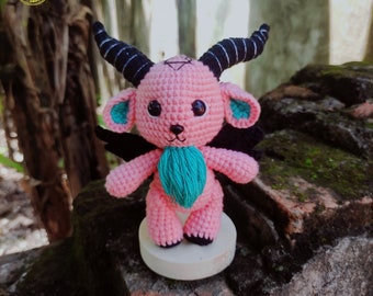 Fanmade Baphomet So Cute Plushies Doll Amigurumi Chibi Style, Baphomet Plush, Baphomet Crochet, Baphomet Plushies Doll, Baby Goat Amigurumi