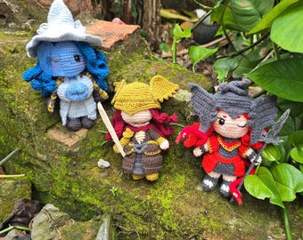 Fanmade Elden Ring Personajes Muñeca de ganchillo Amigurumi, Elden Ring Plush, Elden Ring Plushies, Elden Ring Crochet Doll,Messmer, Malenia, Ranni
