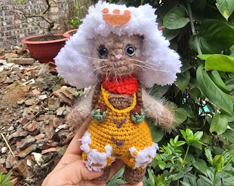 Fanmade Monster Hunter Wilds Palico Crochet Doll Amigurumi, Palico Plush, Palico Plushies, Palico Crochet Doll, Monster Hunter Doll