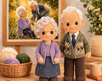 Custom Couple Doll, Custom Crochet Doll, Look Alike Doll, Christmas Gift For Mom Dad, Portrait Doll, Family Portrait Doll