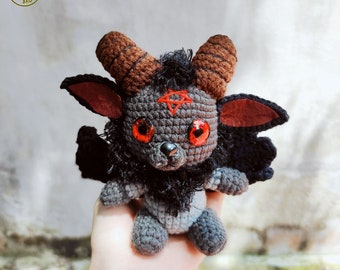 Fanmade Baphomet Plushies Doll Amigurumi Chibi Style, Baphomet Plush, Baphomet Crochet, Baphomet Plushies, Baphomet Doll,Baby Goat amigurumi