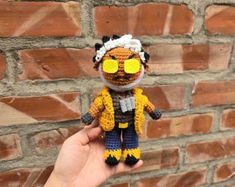 Fanmade Valorant Tejo Makramee Häkelpuppe Amigurumi, Tejo Charakter Plüschtier, Tejo Plushies, Tejo Charakter Häkelpuppe