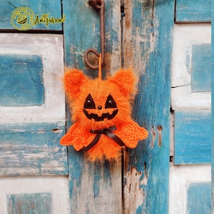 Fanmade citrouille chauve-souris peluches poupée Amigurumi, citrouille chauve-souris en peluche, citrouille chauve-souris Crochet, citrouille chauve-souris peluches poupée, décorations d'Halloween