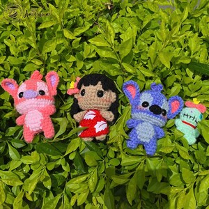 Fanmade Low-Sew 4in1 Island Girl, Little Alien,Galaxy Girl & Patchwork Buddy Crochet Doll Amigurumi, Little Alien Plush,Island Girl Plushies