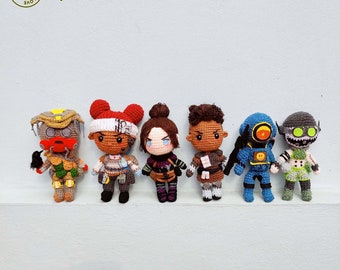 Fanmade Apex Legends Characters Crochet Doll Amigurumi, Apex Legends Character Plush, Apex Legends Plushies, Apex Legends Crochet Doll