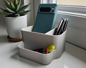 Modern Minimalist Desk Organizer – Multi-Compartment Storage Tray