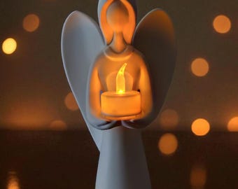 Modern Angel Tealight Holder – Warm Glow Keepsake | Minimalist Holiday Decor