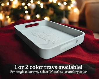 Christmas Snow Scene Serving Tray | Festive Holiday Charcuterie Platter | Winter Party Serveware, Christmas Hosting Gift