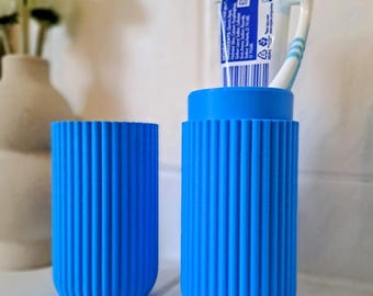 Ribbed Toothbrush & Toothpaste Holder