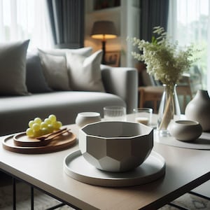Modern Geometric Bowl & Tray Set