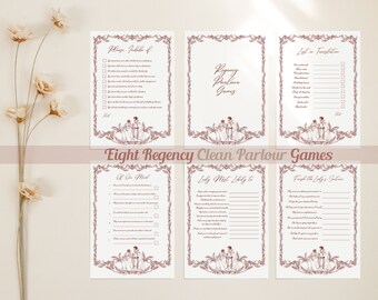 Juegos de salón CLEAN Regency para una noche de juegos elegante, paquete elegantemente temático para diversión en interiores en estilo Austen High Tea, color terracota