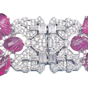 Art Deco style ruby and Diamond two in one openable brooch pin in 925 sterling Silver | Wedding gifts for women | something red for my dress