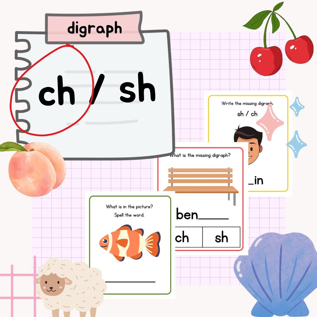 Digraph Sh / Ch Activity Sheets Differentiated 3 Levels Etsy