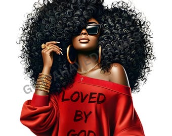 Black Girl Magic PNG: Afro Girly Clipart, Melanin Queen File (Digital Download) Melanin Bundle