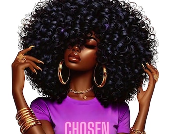 Black Girl Magic PNG: Afro Girly Clipart, Melanin Queen (Digital DownloadPng Instant Download, Digital File