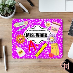 Composition Teacher Mousepad, Custom Mousepad, Instant Download, Teachers Gift, Teachers Gift, Personalized Mousepad, Digital Png Files