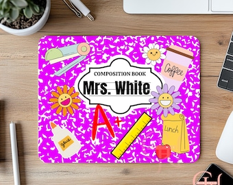 Composition Teacher Mousepad, Custom Mousepad, Instant Download, Teachers Gift, Teachers Gift, Personalized Mousepad, Digital Png Files