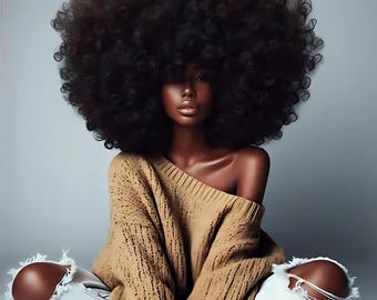 Black Girl Magic PNG Clipart: Afro Queen Digital Art (Digital DownloadPng Instant Download, Digital File, Sublimation
