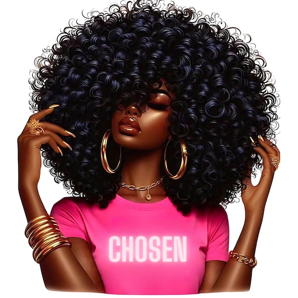 Black Girl Magic PNG Clipart: Afro Queen Digital Art (Digital Download
