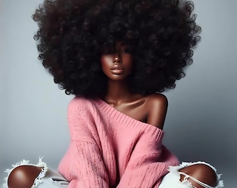 Black Girl Magic PNG: Afro Girly Clipart, Melanin Queen (Digital DownloadPng Instant Download, Digital File, Sublimation