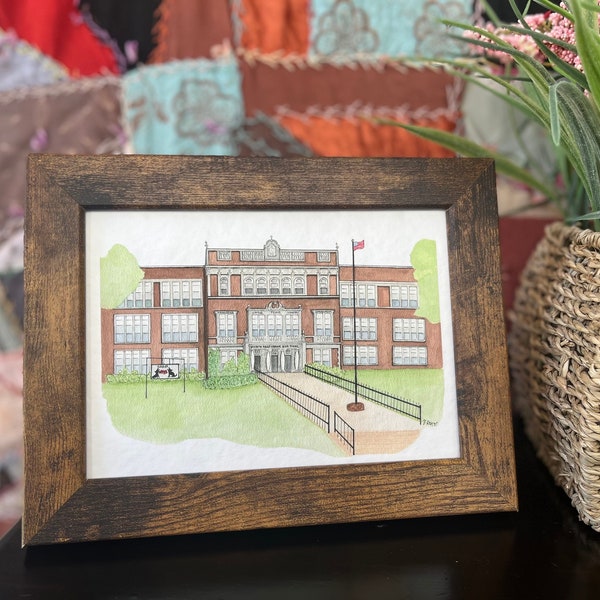 WFHS "Old High" akvarelltryck