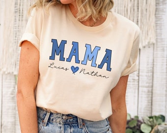 Custom Mama Shirt,Mom Shirt With Names,Personalized Mama T-shirt,Custom Mama Shirt,Mom Gift,Mama With Children Names Tee,Mother's Day Gift