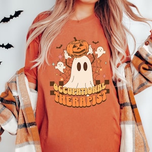 Comfort Colors® Halloween Occupational Therapist Shirt,Occupational Therapy Shirt,OT Fall Shirt,Ghost Halloween Shirt, Halloween Gift For OT