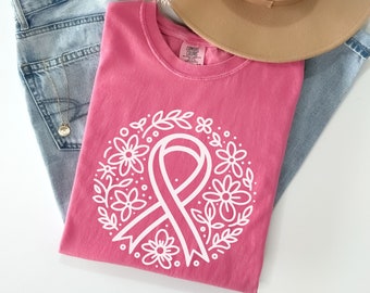 Comfort Colors® Floral Cancer Nurse Shirt,Oncology Nurse Shirts,Oncology Nursing Tshirt,Cancer Awareness Gifts,Fight Cancer Gift,Nurse Gift