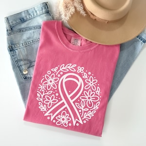Comfort Colors® Floral Cancer Nurse Shirt,Oncology Nurse Shirts,Oncology Nursing Tshirt,Cancer Awareness Gifts,Fight Cancer Gift,Nurse Gift